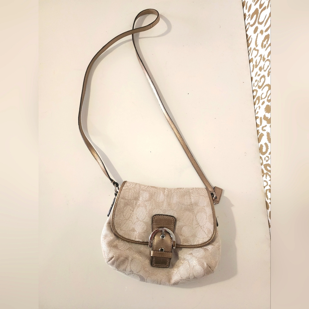 Coach metallic beige signature